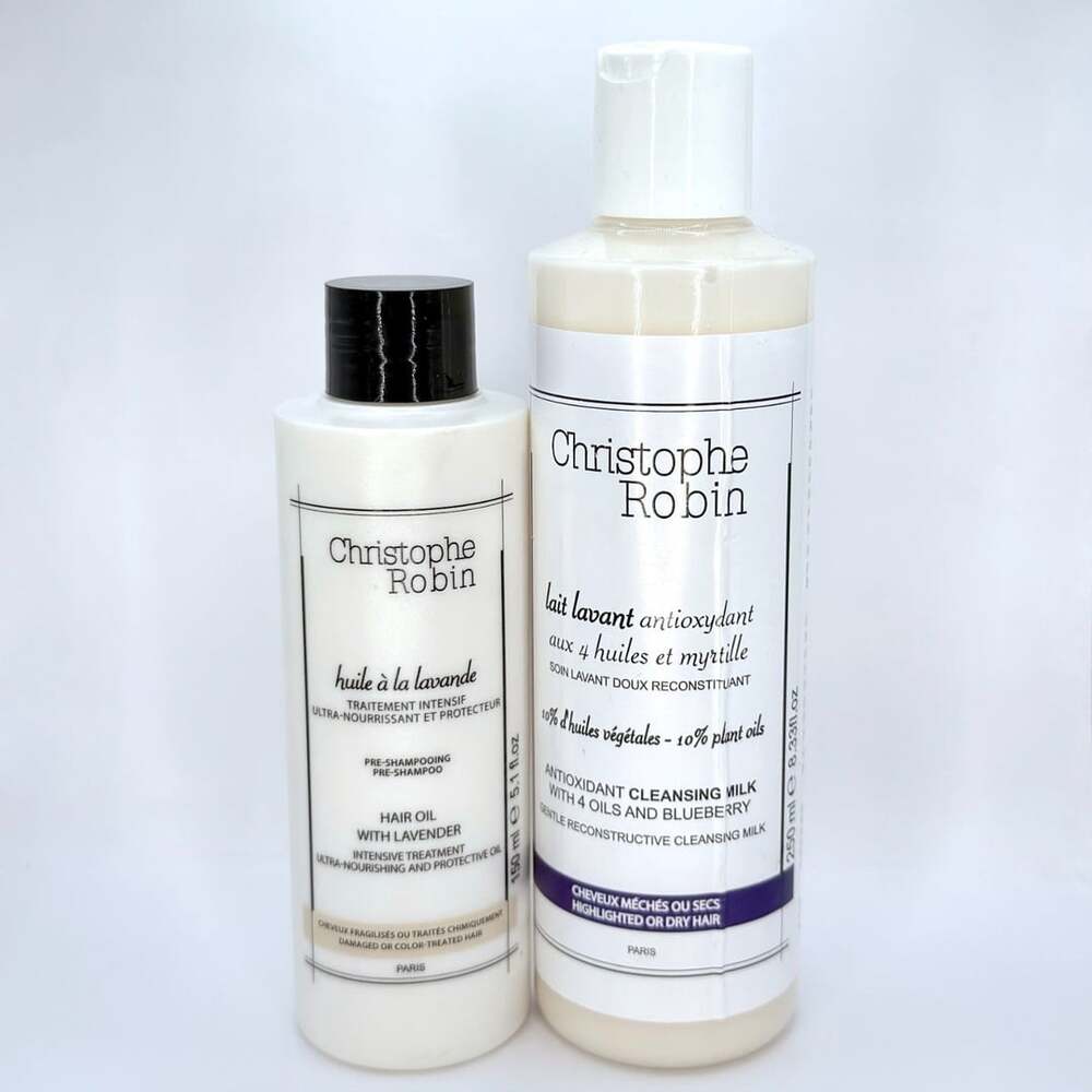 Christophe Robin BUNDLE OF 2 Hair Oil & Cleansing Milk 250 ml , 150 ml